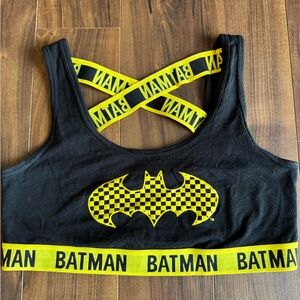 Black and Yellow Batman Sports Bra
